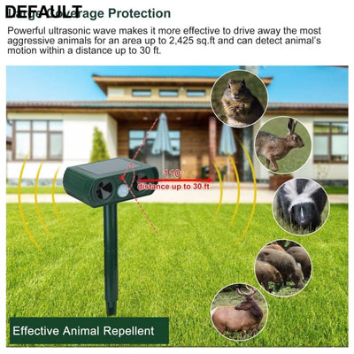 Ultrasonic Animal Repeller Solar Powered Motion Sensor Repellent IPX4 Waterproof Outdoor For Farm Garden Yard Repelling
