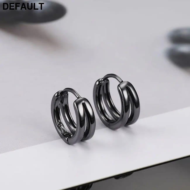 Unisex Hollow Double Ring Small Hoop Earrings Men Pair for Women