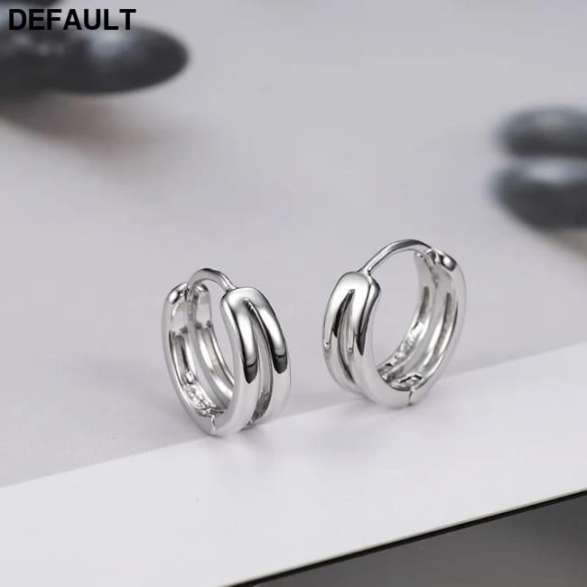 Unisex Hollow Double Ring Small Hoop Earrings Men Pair for Women