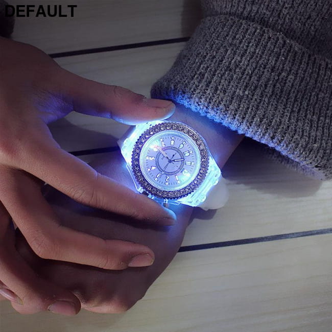Unisex Quartz 7 Color Light Wristwatch with Silicone Rubber Case Men Watches Best Selling Products