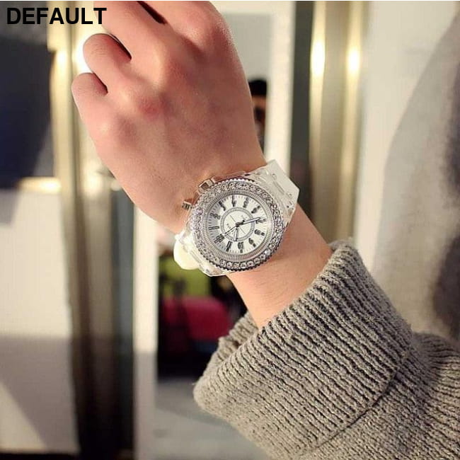 Unisex Quartz 7 Color Light Wristwatch with Silicone Rubber Case White Men Watches Best Selling Products