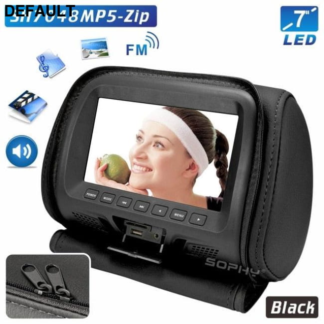 Universal 7 inch Car Headrest MP4 Monitor / Multi media CHINA / SH7048MP5-Zip-Black Ceiling & Monitors / Motor Vehicle