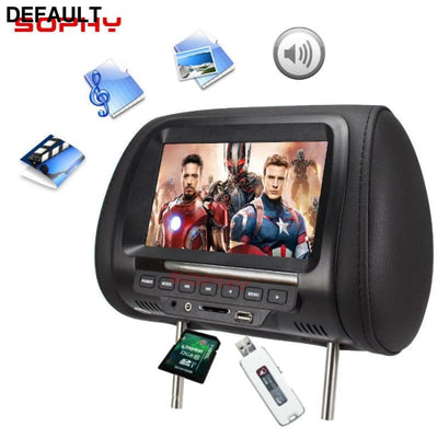 Universal 7 inch Car Headrest MP4 Monitor / Multi media Player / Seat back / USB SD MP3 MP5 FM Built-in Speakers