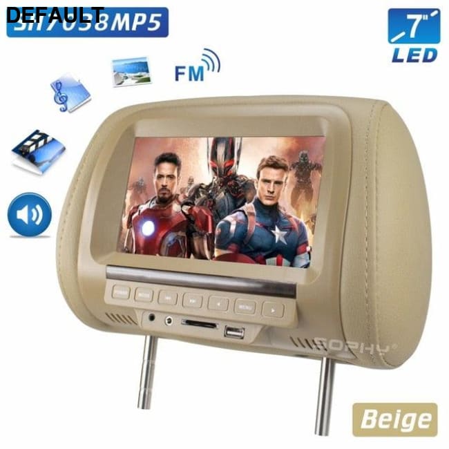 Universal 7 inch Car Headrest MP4 Monitor / Multi media Player / Seat back / USB SD MP3 MP5 FM Built-in Speakers CHINA