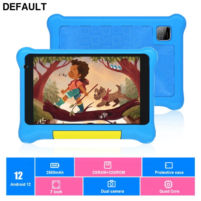 URAO 7 Inch Kid Tablet with Children Android 13 and 32GB ROM Blue / EU / CHINA Tablets Computers