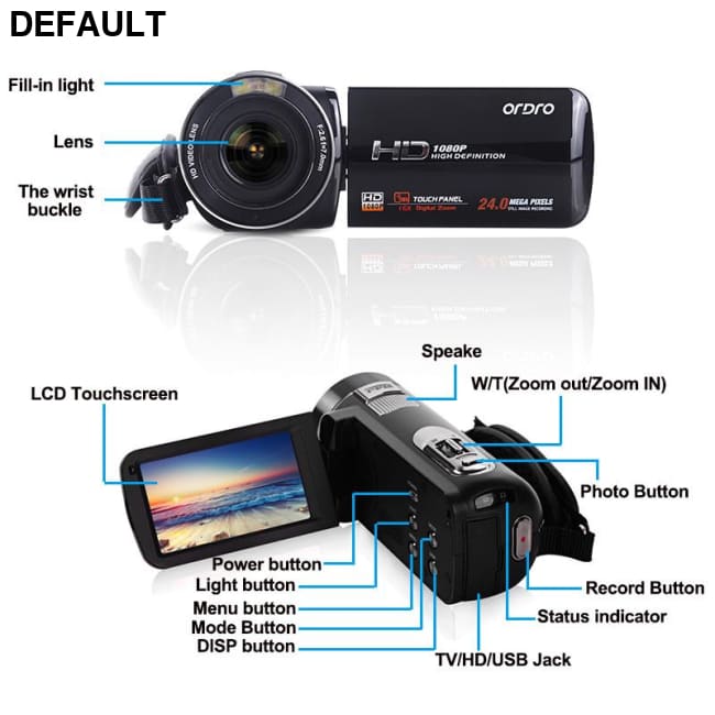 USA Ordro HDV-Z8 Cam Shipping from USAOrdro HD Digital 24 Mega Pixel Video Camera Camcorder, 16 Zoom with Rotation LCD
