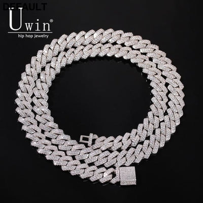 Uwin Prong 13mm Cuban Chain Micro Pave Cubic Zircon Mixed Luxury Bling Full Iced Out Charms Hiphop Jewelry Men