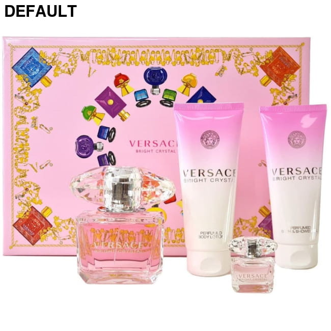 Versace Bright Crystal EDT Spray For Women 4 PC Set V 3.0 oz/BL 3.4 oz/BSG oz/0.17 oz / US Perfume Eaux De Toilette