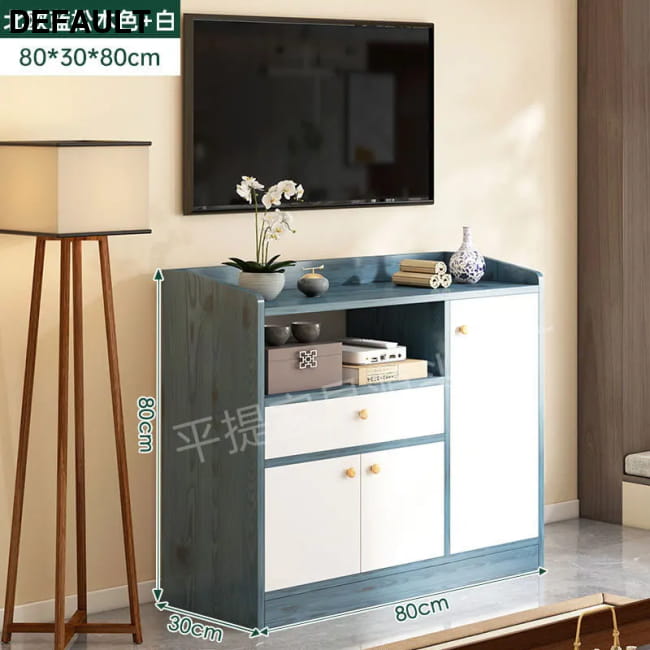 Vertical Storage Tv Stand Modern Handles Shelf White 80x30x80cm 3 Home Stands Entertainment Centers &
