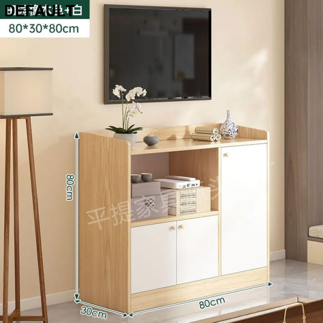 Vertical Storage Tv Stand Modern Handles Shelf White 80x30x80cm 5 Home Stands Entertainment Centers &