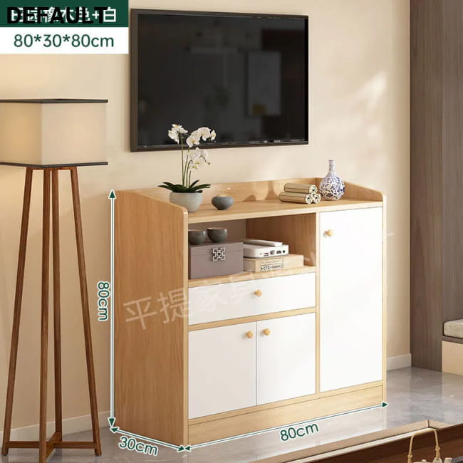 Vertical Storage Tv Stand Modern Handles Shelf White 80x30x80cm 6 Home Stands Entertainment Centers &