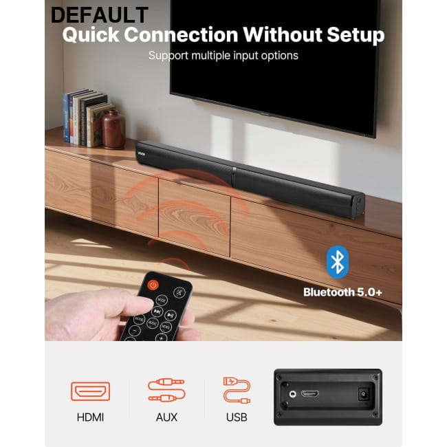 VEVOR Sound Bar for Smart TV 2.0 Channel 32-Inch 2 in 1 2-in-1 / 32 inch Home Theater Speakers