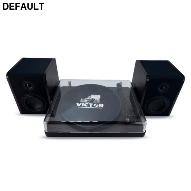 Victor Lincoln Record Player with Stereo Speakers Black / US Home Theater Systems Turntables & Players