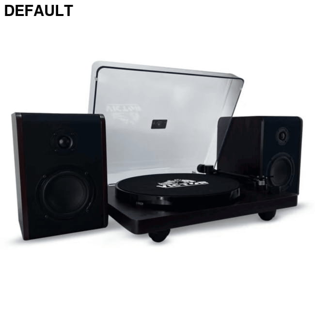 Victor Lincoln Record Player with Stereo Speakers Black / US Home Theater Systems Turntables & Players