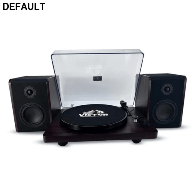 Victor Lincoln Record Player with Stereo Speakers Black / US Home Theater Systems Turntables & Players