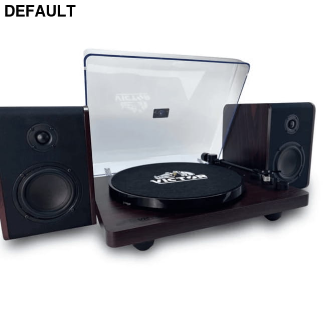 Victor Lincoln Record Player with Stereo Speakers Black / US Home Theater Systems Turntables & Players
