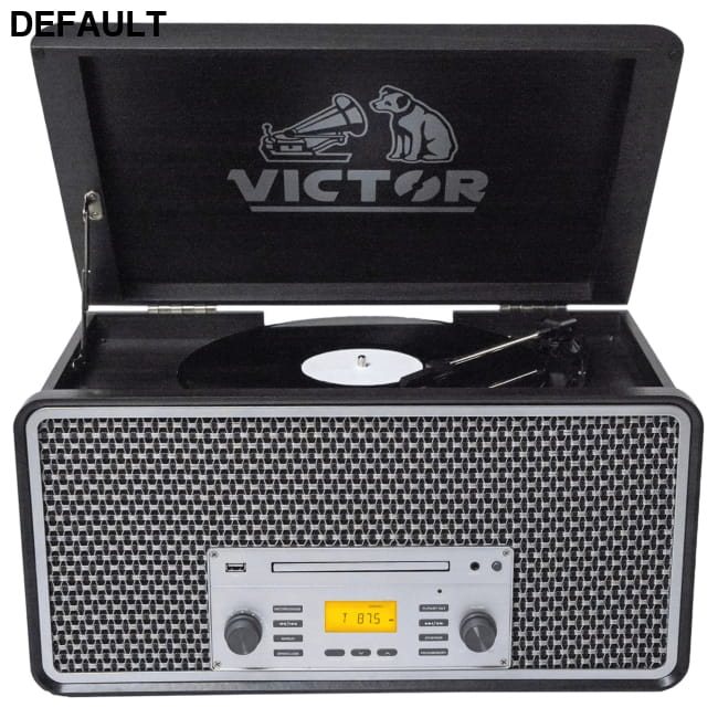 Victor Monument 8-in-1 Wood Music Center with 3-Speed Graphite / US Home Theater Systems Stereo