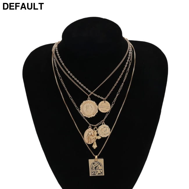 Vintage 4 Set Separable Chain Multi Layer Pendant Choker Sterling Silver Necklaces