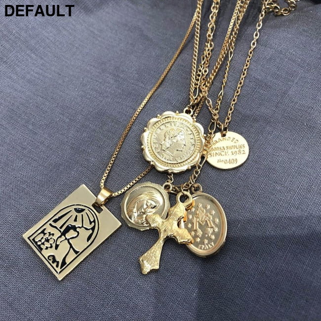 Vintage 4 Set Separable Chain Multi Layer Pendant Choker Sterling Silver Necklaces