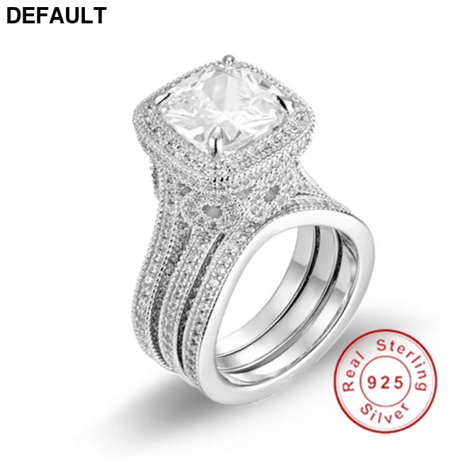 vintage 925 Sterling silver wedding rings for Women Luxury