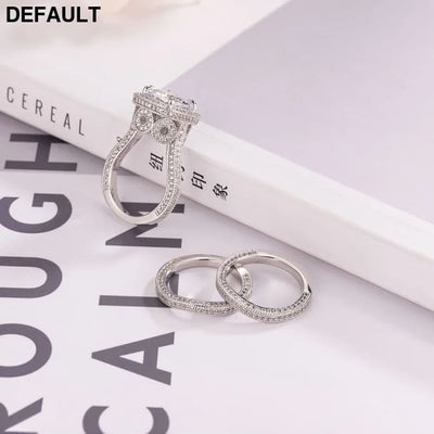 vintage 925 Sterling silver wedding rings for Women Luxury Simulated Diamond engagement Rings set 3 in bridal jewelry