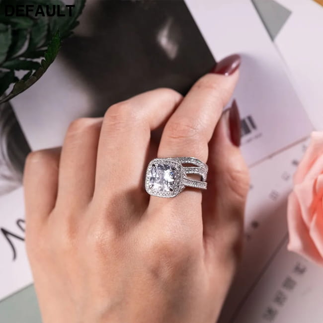 vintage 925 Sterling silver wedding rings for Women Luxury