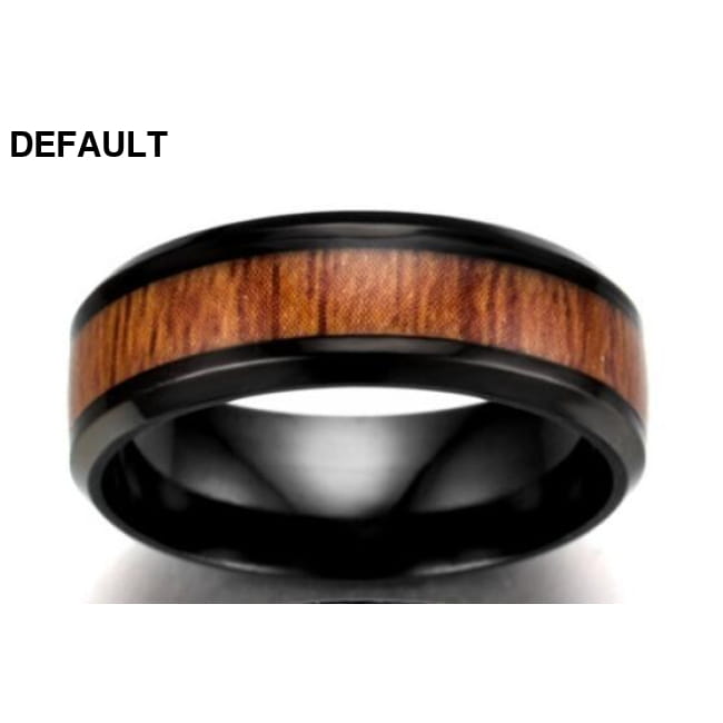 Vintage stainless steel wood rings for men good quality 6 / Black Gun Plated