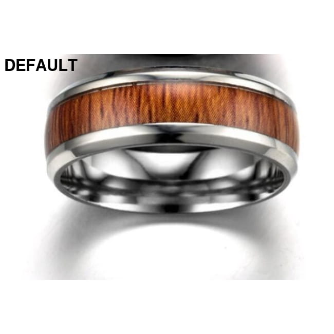 Vintage stainless steel wood rings for men good quality 6 / Platinum Plated
