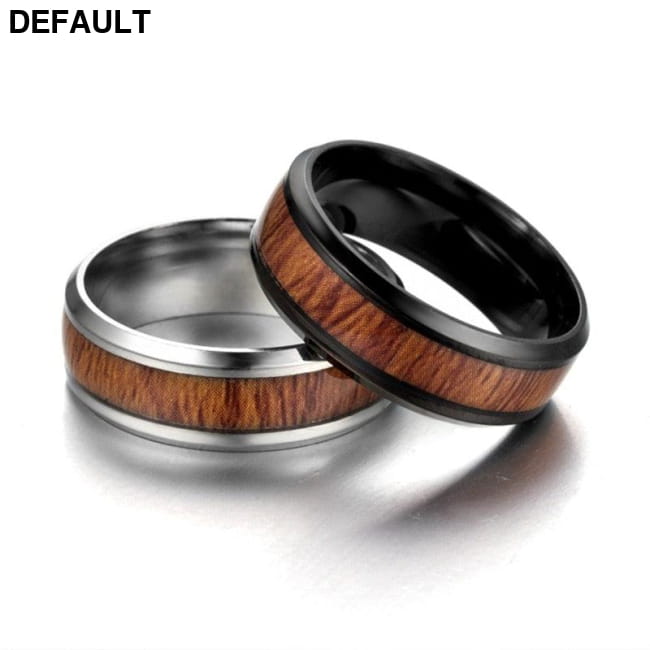 Vintage stainless steel wood rings for men good quality