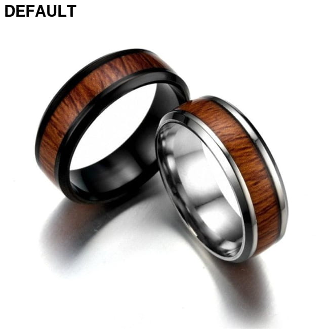 Vintage stainless steel wood rings for men good quality