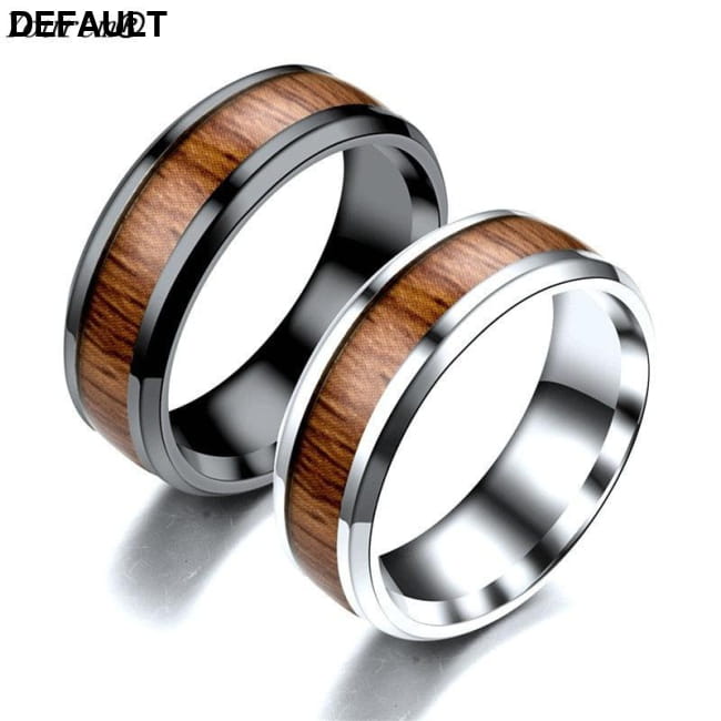 Vintage stainless steel wood rings for men good quality