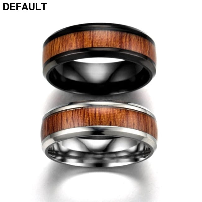 Vintage stainless steel wood rings for men good quality