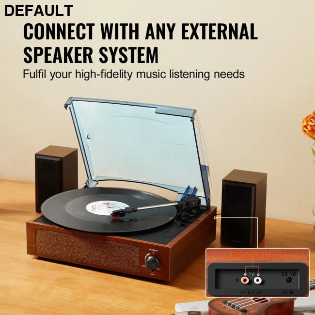 Vinyl Record Player 3-Speed Belt Driven Turntable Home Theater Systems Turntables & Players