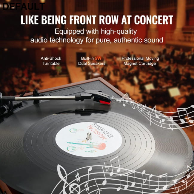 Vinyl Record Player 3-Speed Belt Driven Turntable Home Theater Systems Turntables & Players