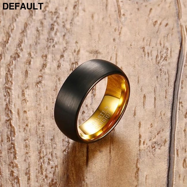 VNOX 8mm Black Matt Surface Tungsten Rings for Men