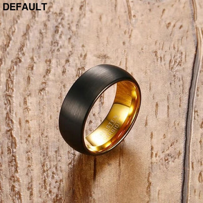 VNOX 8mm Black Matt Surface Tungsten Rings for Men