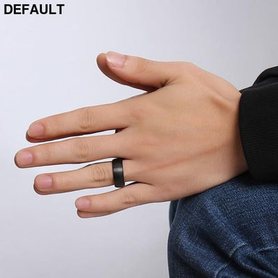 VNOX 8mm Black Matt Surface Tungsten Rings for Men
