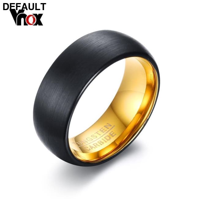 VNOX 8mm Black Matt Surface Tungsten Rings for Men size 8