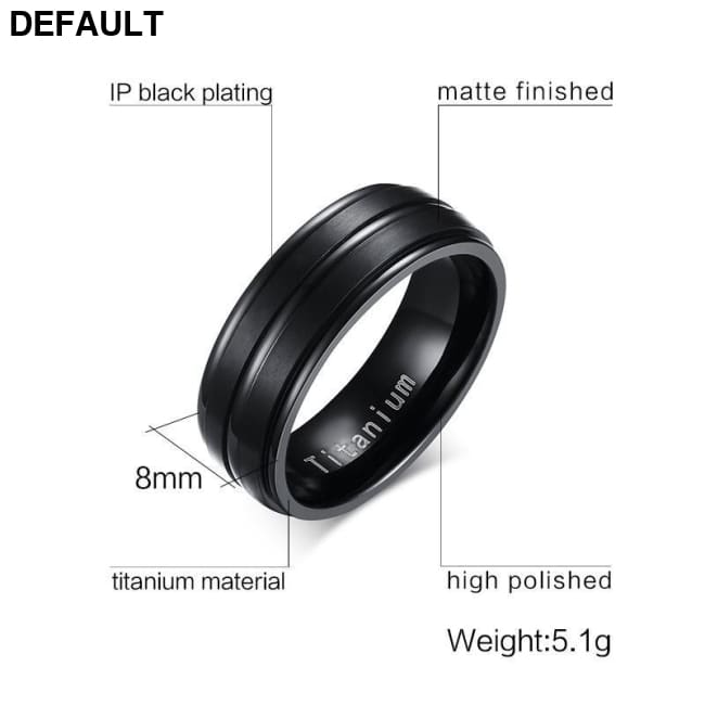 Vnox 8mm Men Ring Titanium Carbide Men’s Jewelry Rings Bracelets