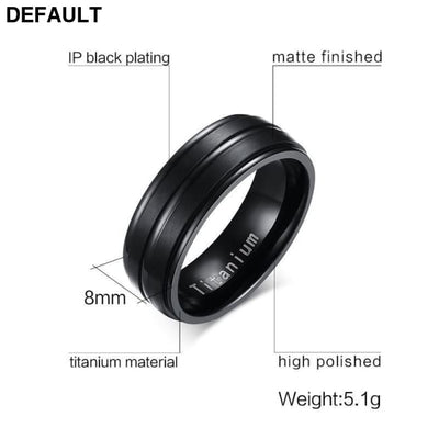 Vnox 8mm Men Ring Titanium Carbide Men’s Jewelry Rings Bracelets