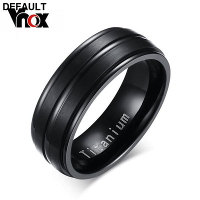 Vnox 8mm Men Ring Titanium Carbide Men’s Jewelry TR012B-size 7 Rings Bracelets