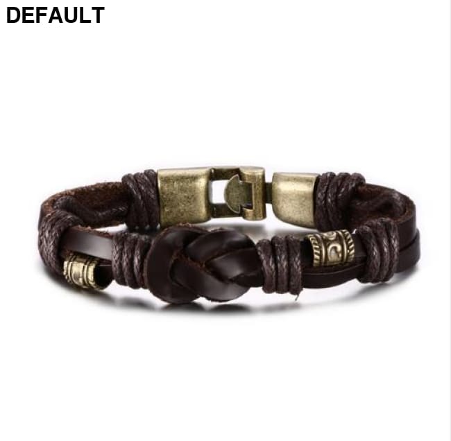 Vnox Leather Bracelet Bronze alloy Buckle Easy Hook For Men Bracelets