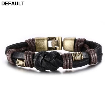 Vnox Leather Bracelet Bronze alloy Buckle Easy Hook For Men Bracelets