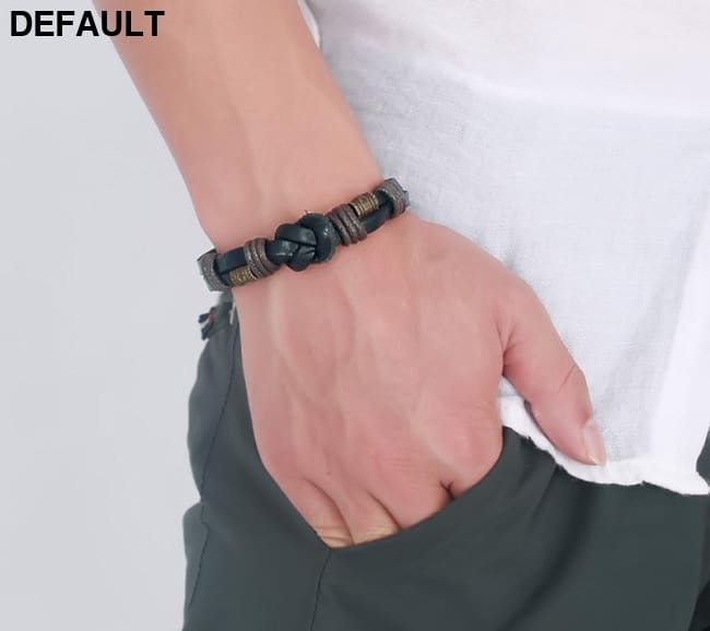 Vnox Leather Bracelet Bronze alloy Buckle Easy Hook For Men Bracelets