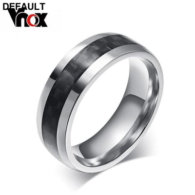 Vnox men ring carbon fiber jewelry Men Rings