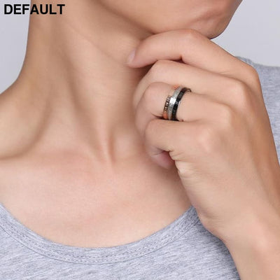 Vnox Rotatable 3 Part Roman Numerals Ring Men Jewelry Rings