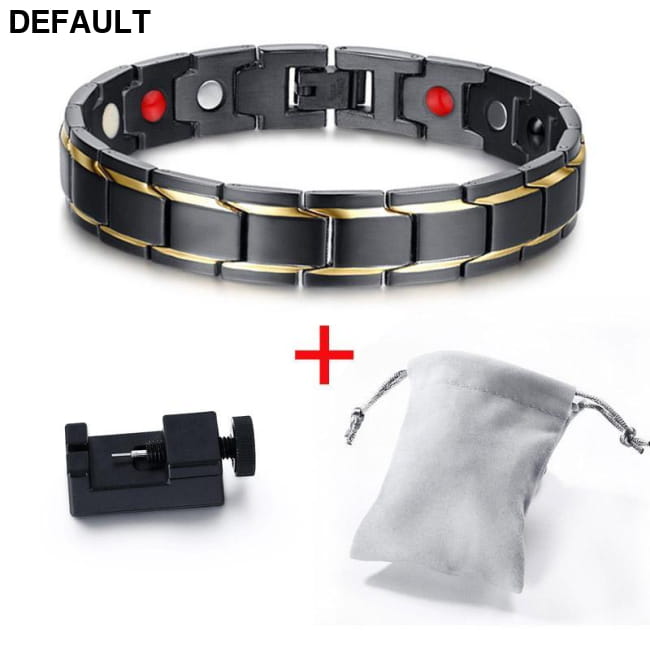 Vnox Trendy Magnet Bracelet Bangle for Women Men Black and Gold Bracelets
