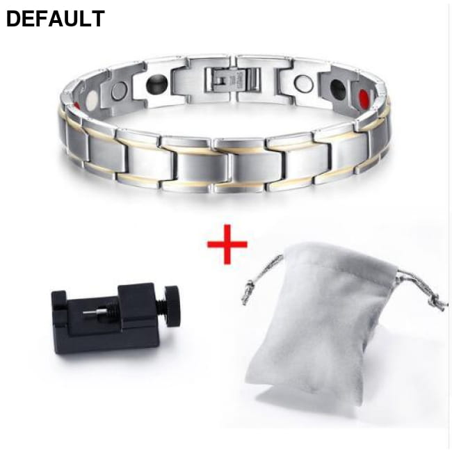 Vnox Trendy Magnet Bracelet Bangle for Women Men Silver Bracelets