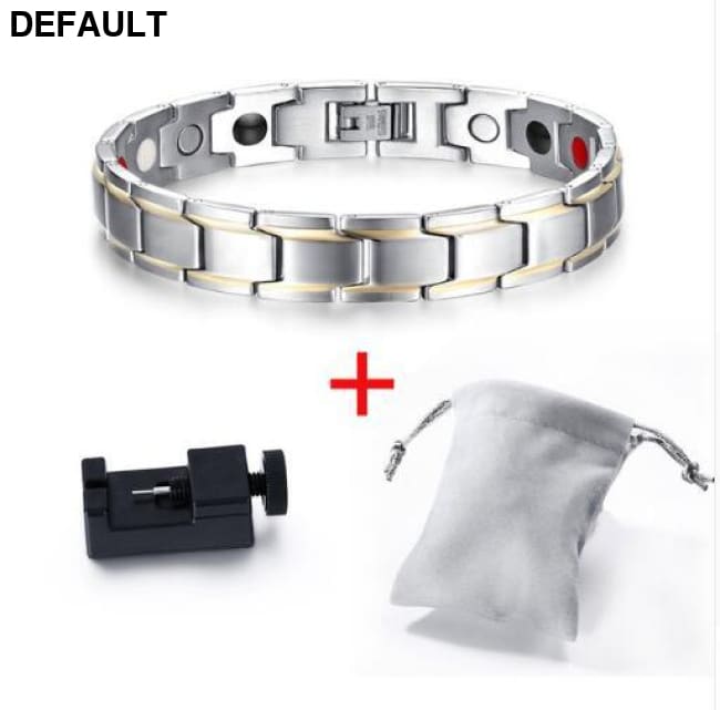 Vnox Trendy Magnet Bracelet Bangle for Women Men Silver Bracelets