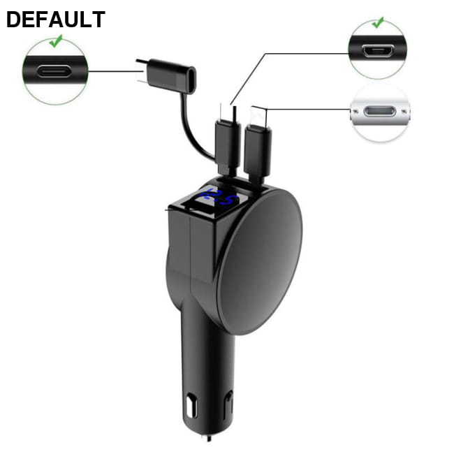 Vogek 3-in-1 Car Charger 60W Super Fast Charging for iPhone BLACK Bluetooth FM Transmitters Electronics